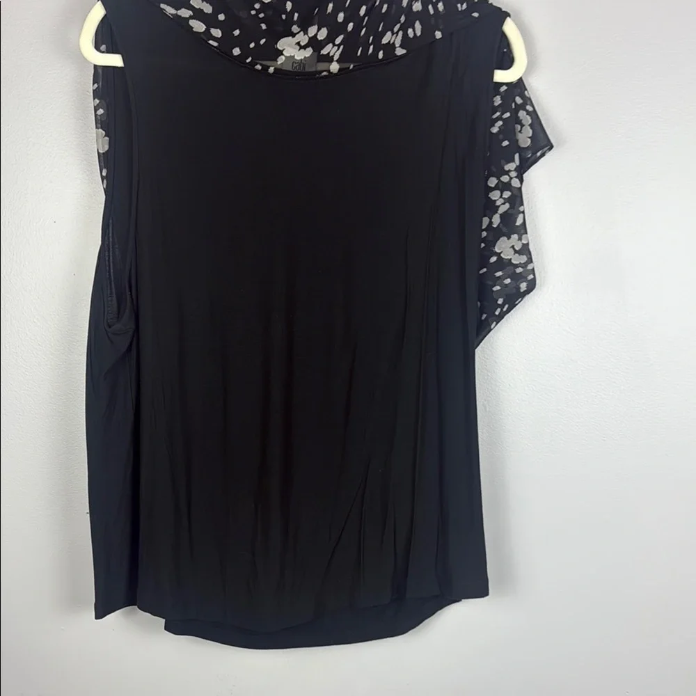 CAbi Cosmos Night Sky Black and Gray Short Sleeve Blouse Size XL - Picture 10 of 12